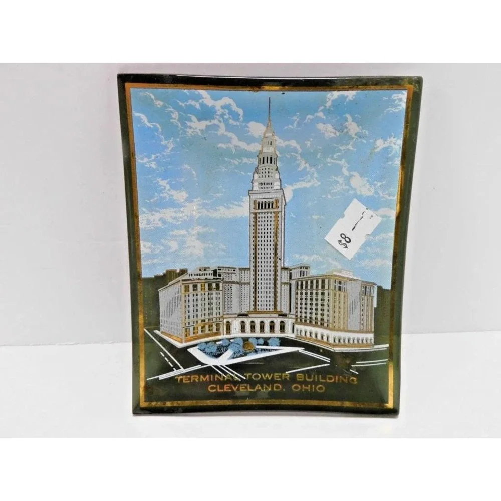 Vintage Terminal Tower Building Cleveland, Ohio Printed Tray EJ168